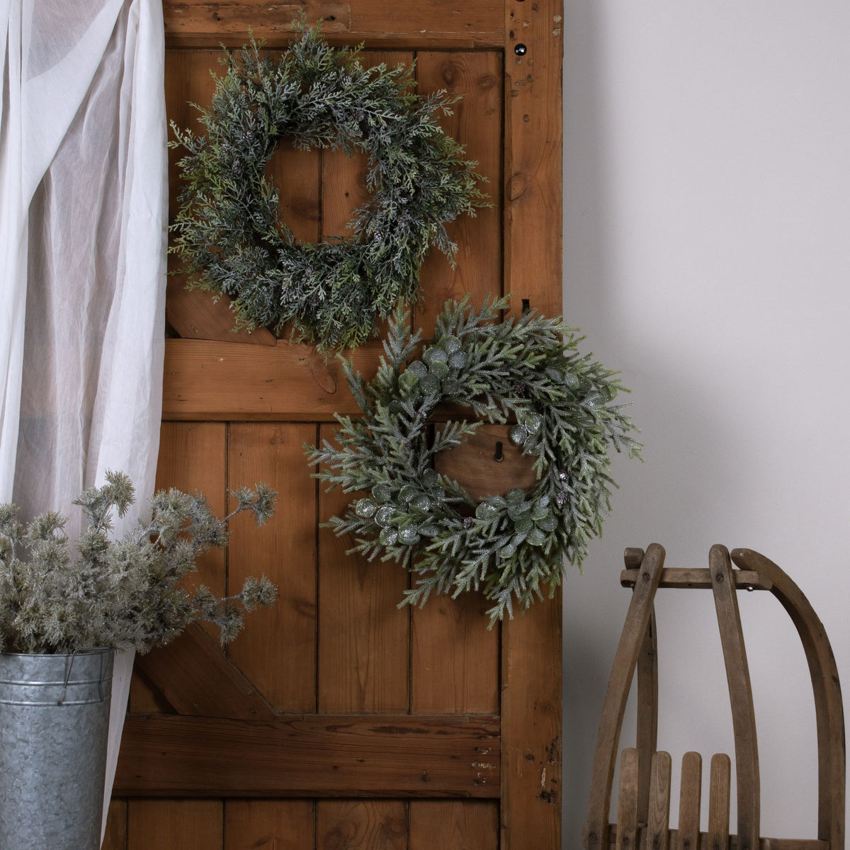 Frosted Pine Wreath With Pinecones by Hill Interiors - image 3