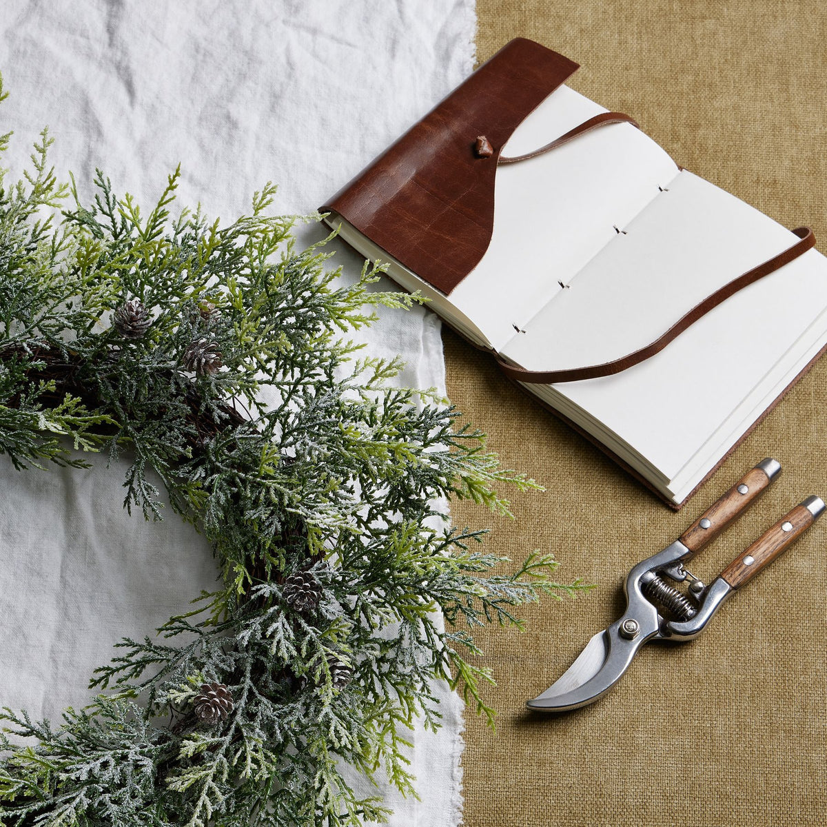 Frosted Pine Wreath With Pinecones by Hill Interiors - image 5