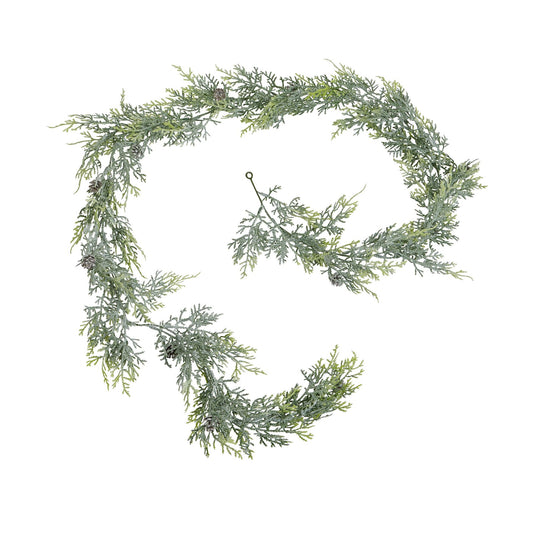 Frosted Pine Garland With Pinecones by Hill Interiors