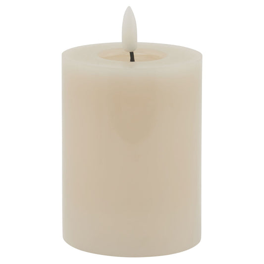 Luxe Collection Melt Effect 3x4 Taupe LED Wax Candle by Hill Interiors