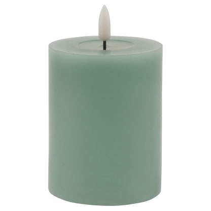 Luxe Collection Melt Effect 3x4 Sage LED Wax Candle by Hill Interiors