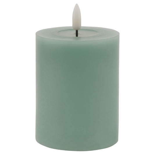 Luxe Collection Melt Effect 3x4 Sage LED Wax Candle by Hill Interiors