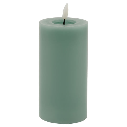 Luxe Collection Melt Effect 3x6 Sage LED Wax Candle by Hill Interiors