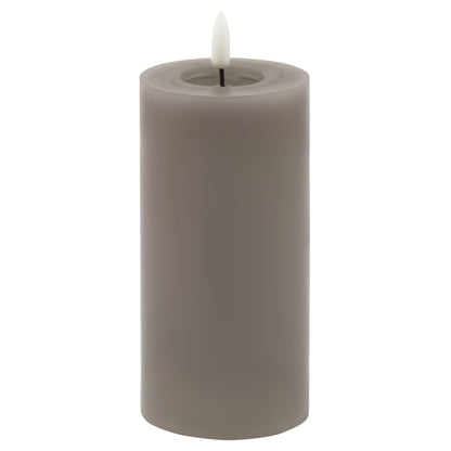 Luxe Collection Melt Effect 3x6 Grey LED Wax Candle by Hill Interiors
