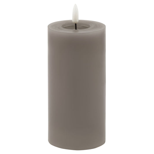 Luxe Collection Melt Effect 3x6 Grey LED Wax Candle by Hill Interiors