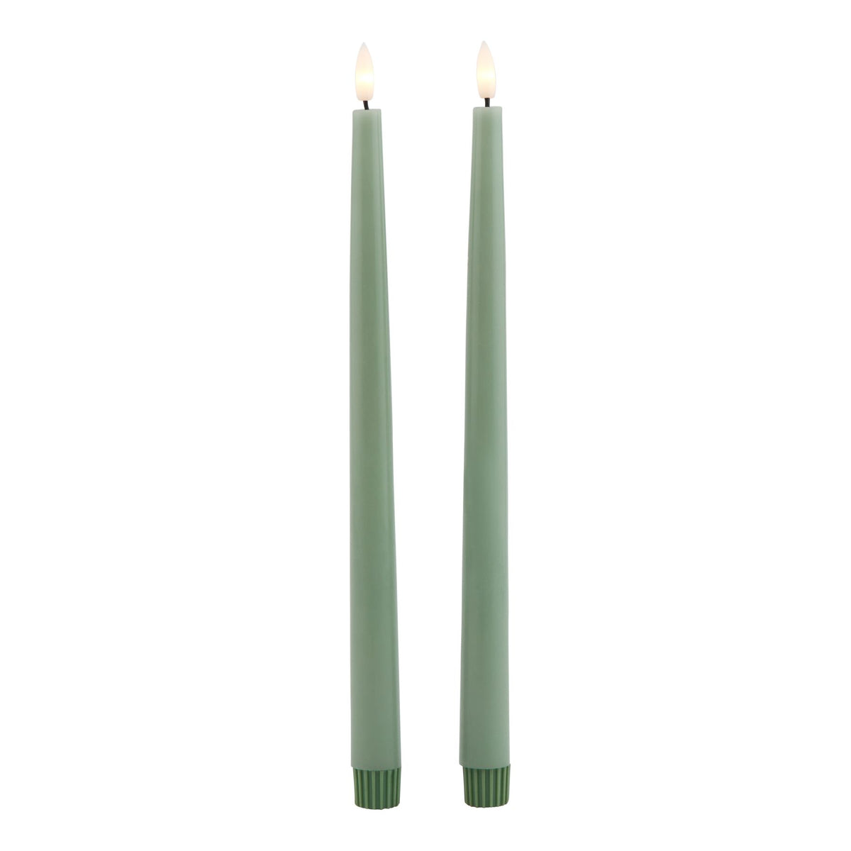 Luxe Collection S/2 Sage LED Wax Dinner Candles by Hill Interiors - image 2