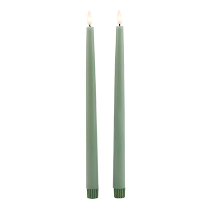 Luxe Collection S/2 Sage LED Wax Dinner Candles by Hill Interiors - image 2