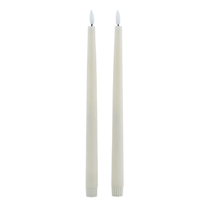 Luxe Collection S/2 Taupe LED Wax Dinner Candles by SEDERVA