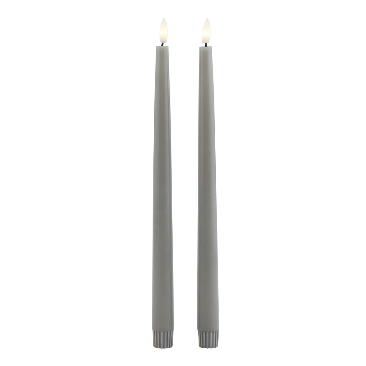 Luxe Collection S/2 Grey LED Wax Dinner Candles by Hill Interiors - image 2