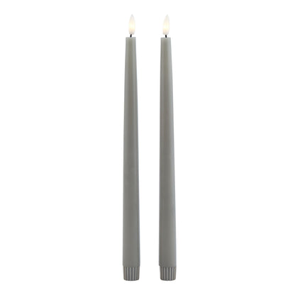 Luxe Collection S/2 Grey LED Wax Dinner Candles by Hill Interiors - image 2