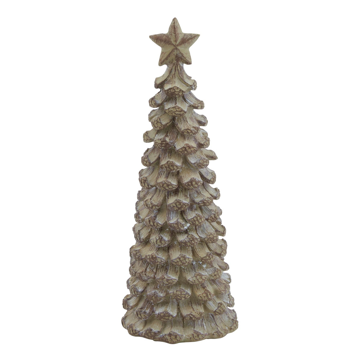 Small Beige Cedar Tree With Star by Hill Interiors
