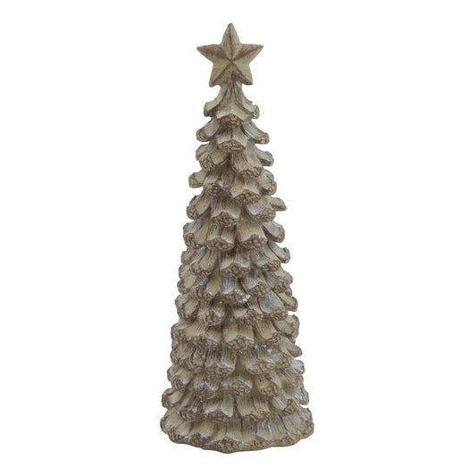 Small Beige Cedar Tree With Star by Hill Interiors
