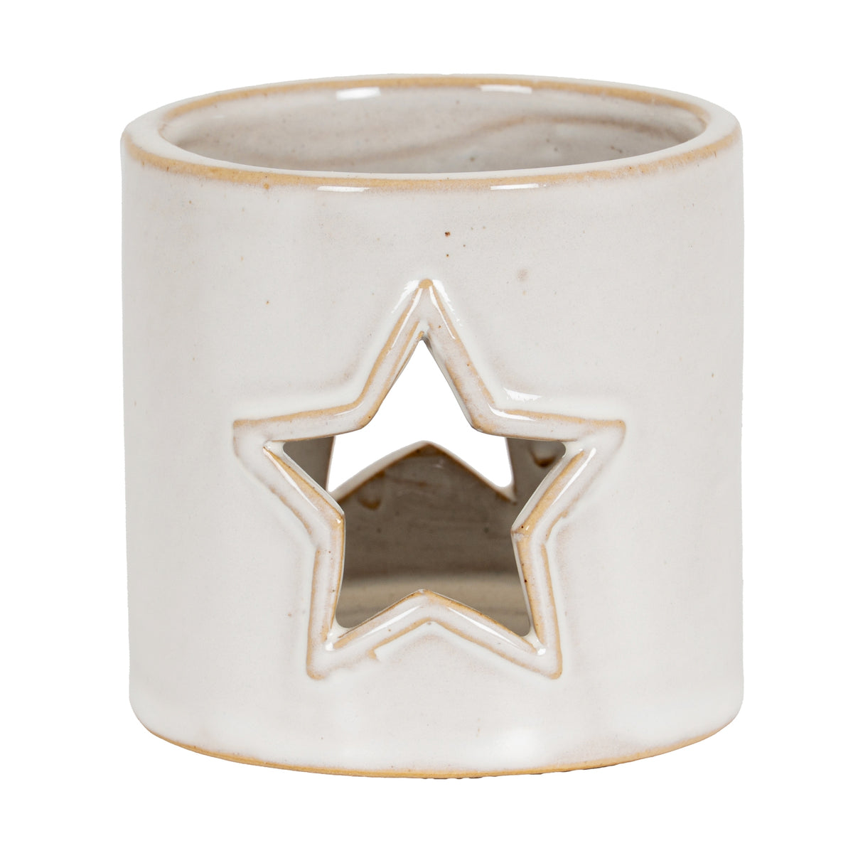 White Ceramic Star Cut-Out Tealight Holder by Hill Interiors