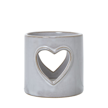 White Ceramic Heart Cut-Out Tealight Holder by SEDERVA
