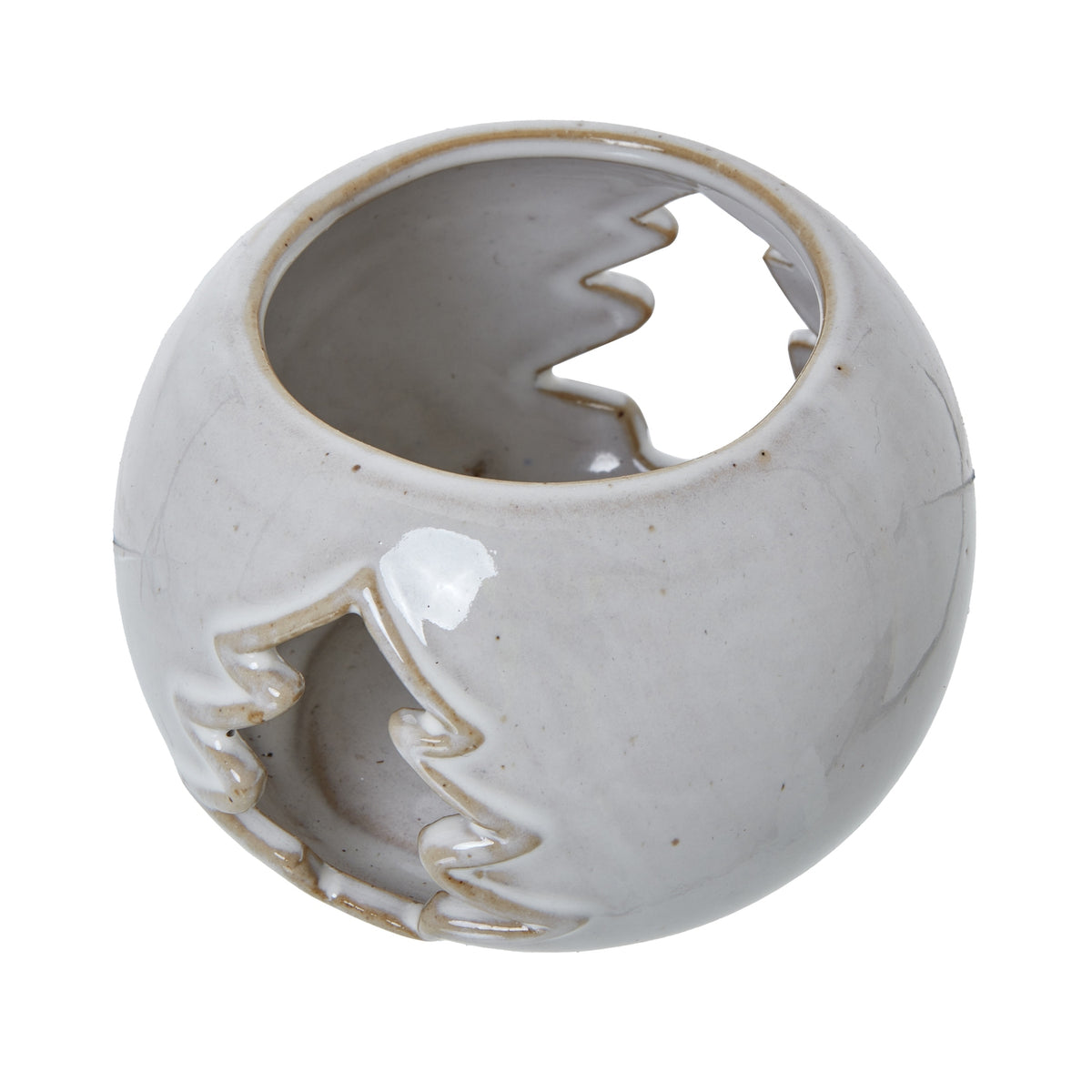 White Ceramic Tree Cut-Out Round Tealight Holder by Hill Interiors - image 2