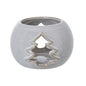 White Ceramic Tree Cut-Out Round Tealight Holder by Hill Interiors