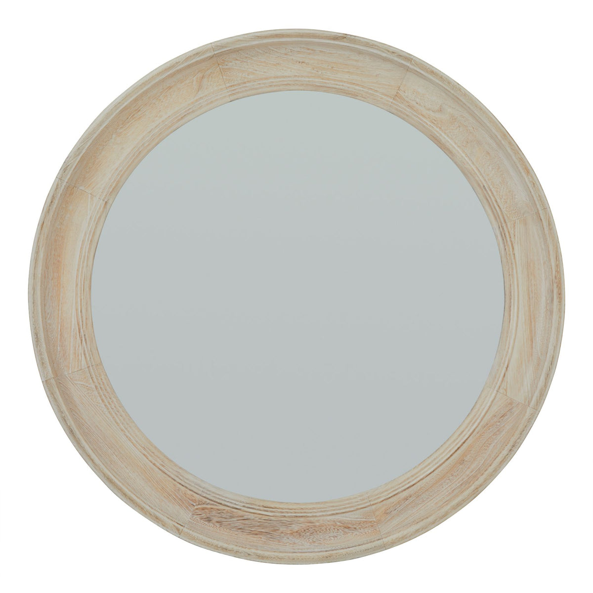 Washed Wood Round Framed Mirror by Hill Interiors