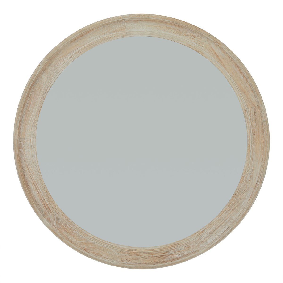 Washed Wood Round Framed Large Mirror by Hill Interiors