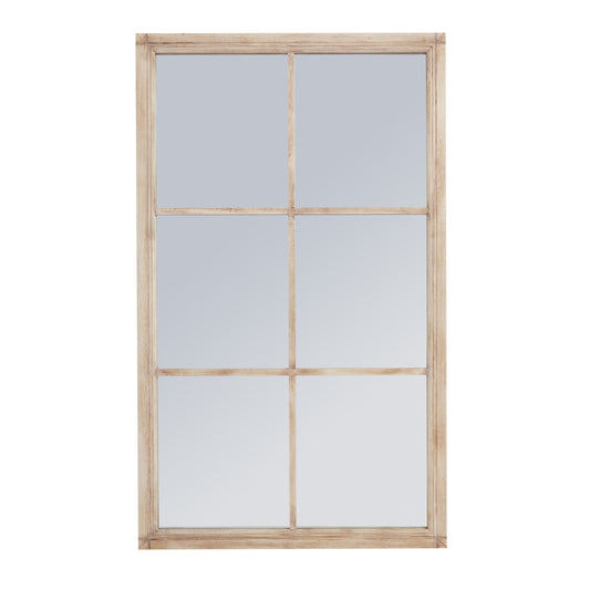 Washed Wood Large Window Mirror by Hill Interiors