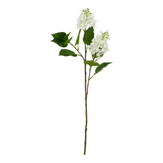 The Natural Garden Collection White Lilac Stem by Hill Interiors