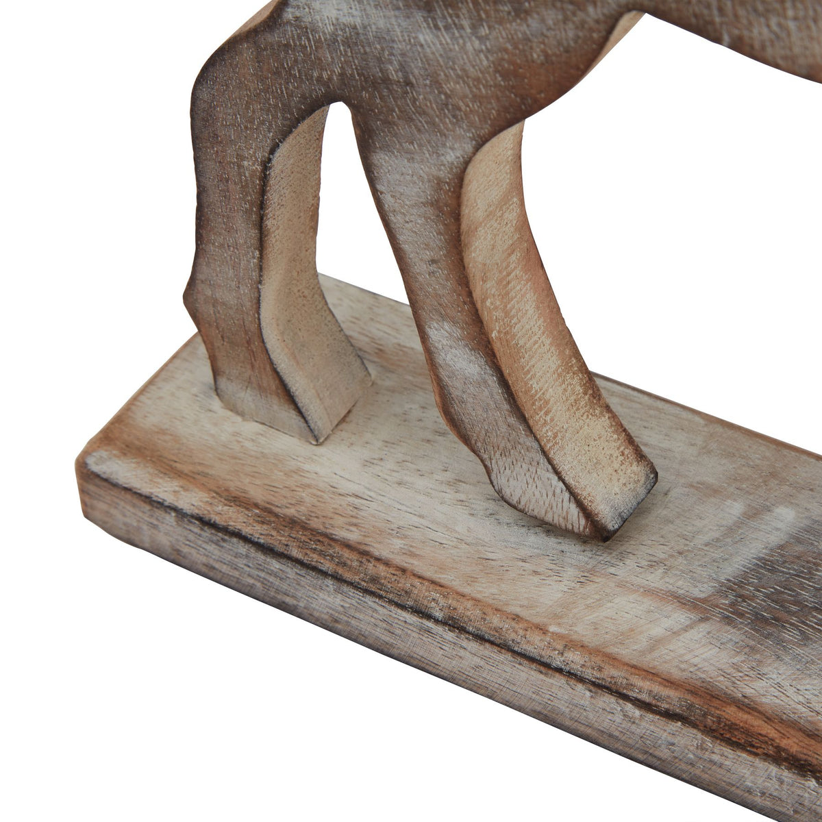 White Wash Collection Wooden Reindeer Decoration by Hill Interiors - image 4