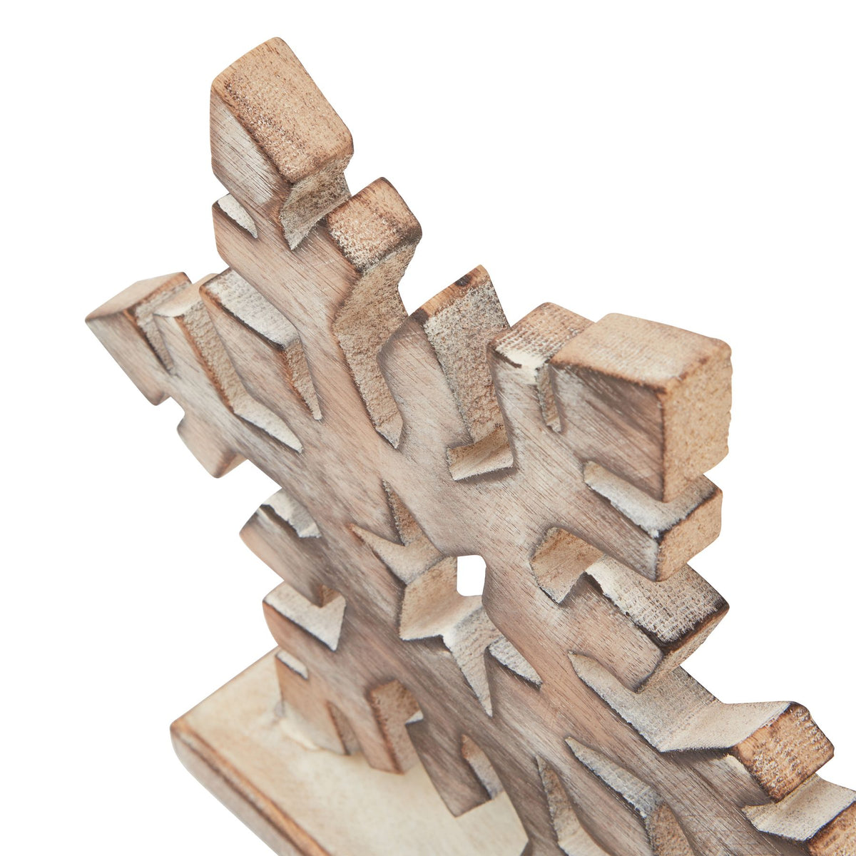 White Wash Collection Wooden Snowflake Decoration by Hill Interiors - image 2