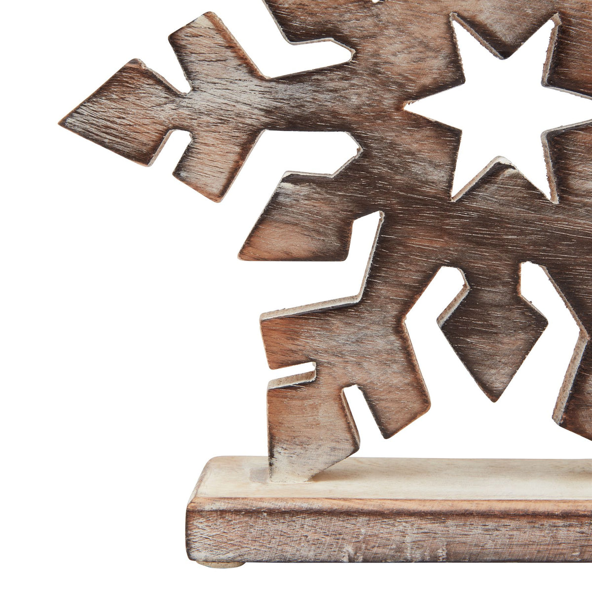 White Wash Collection Wooden Snowflake Decoration by Hill Interiors - image 3