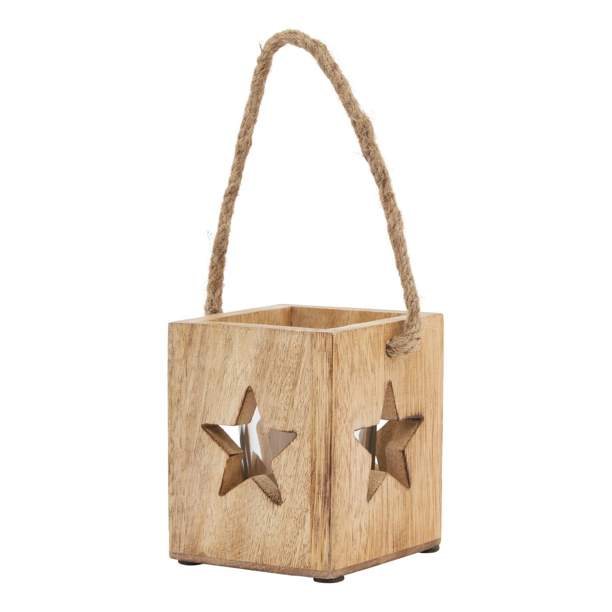 Natural Wooden Small Star Tealight Candle Holder by Hill Interiors