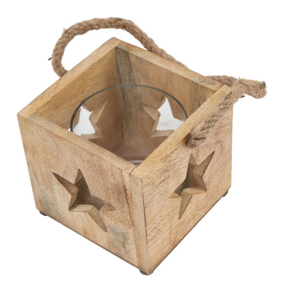 Natural Wooden Star Tealight Candle Holder by Hill Interiors - image 2