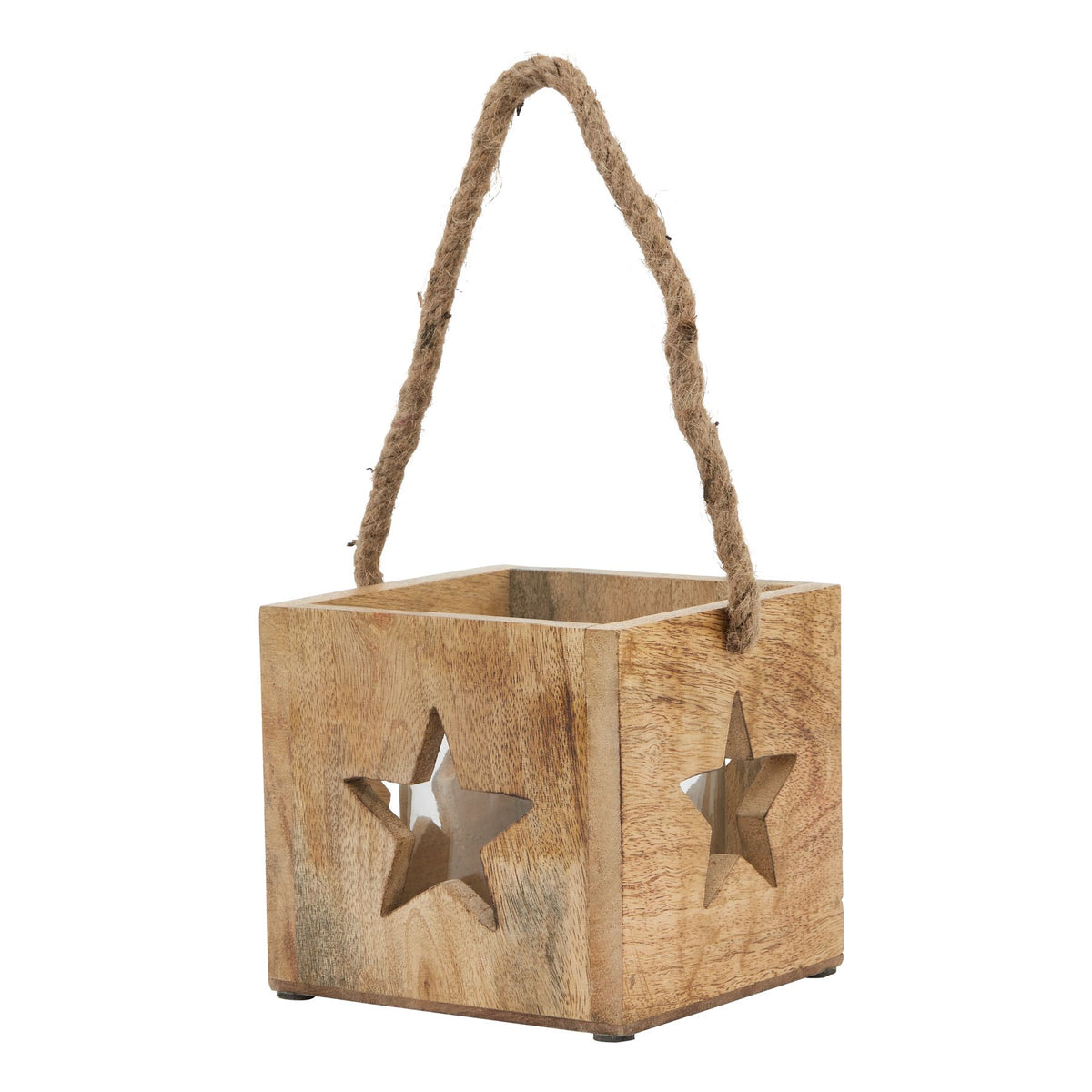 Natural Wooden Star Tealight Candle Holder by Hill Interiors