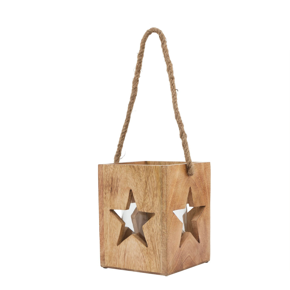 Natural Wooden Large Star Tealight Candle Holder by Hill Interiors
