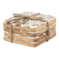 Set Of 4 Wood Effect White Geometric Coasters by Hill Interiors