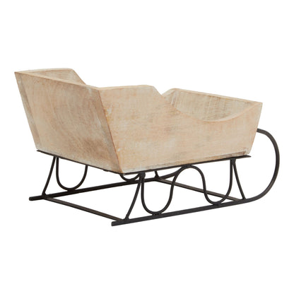 White Wash Collection Wooden Decorative Sleigh by Hill Interiors - image 2