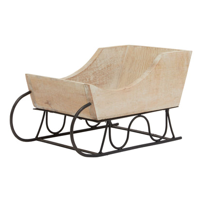 White Wash Collection Wooden Decorative Sleigh by Hill Interiors