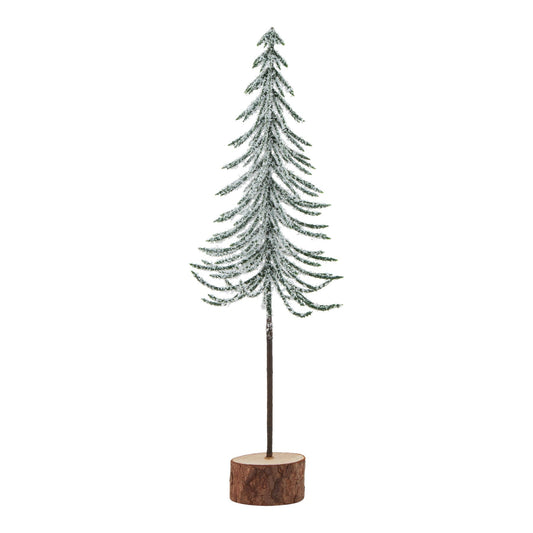Small Snowy Spindle Tree In Wood Log by Hill Interiors