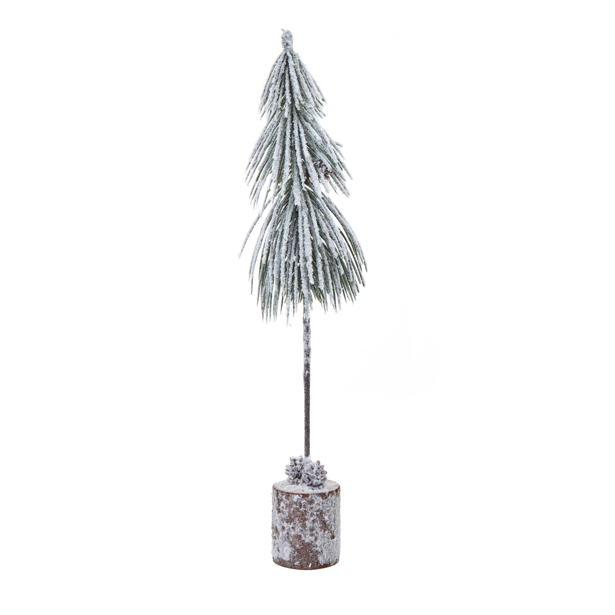 Small Snowy Tree In Wood Log by Hill Interiors
