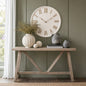Large Rustic White Clock With Beaded Frame by Hill Interiors