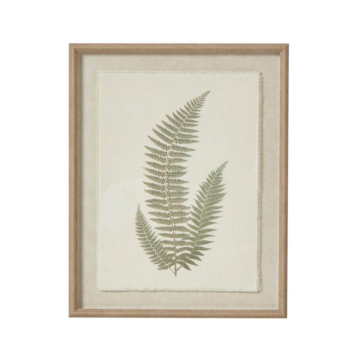 Fern Art On Texture-Torn Paper With Beaded Frame by Hill Interiors - image 2