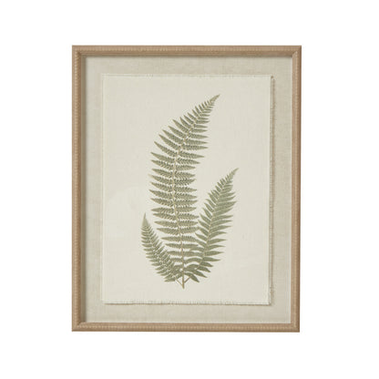 Fern Art On Texture-Torn Paper With Beaded Frame by Hill Interiors - image 2
