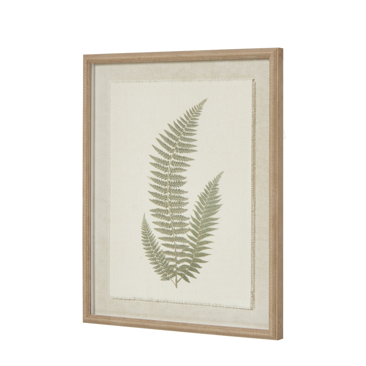 Fern Art On Texture-Torn Paper With Beaded Frame by Hill Interiors - image 3