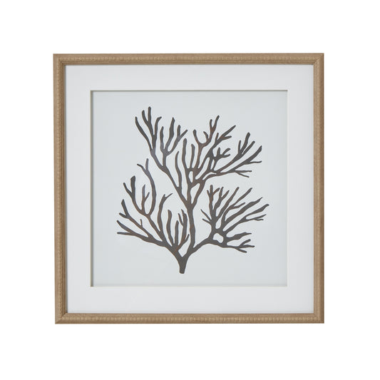 Reef Coral Art Mounted In Beaded Frame by Hill Interiors