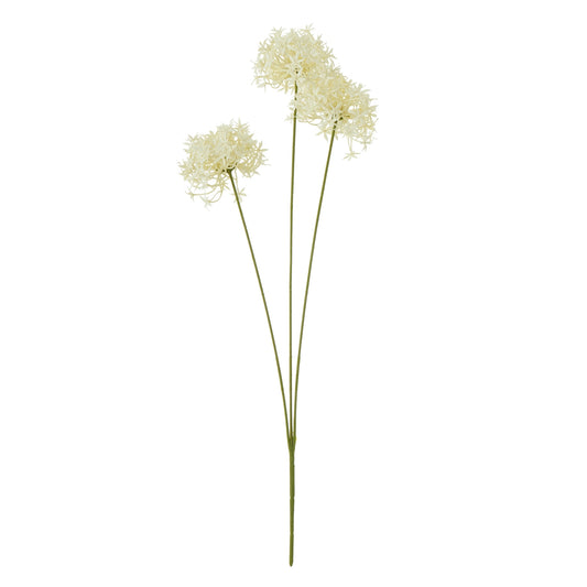 Three Head Cream Allium Spray by Hill Interiors