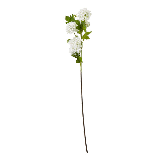 Cream Snowball Viburnum Spray by Hill Interiors