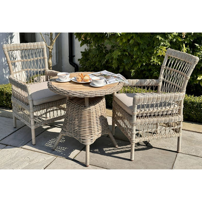 Amalfi Collection Outdoor Bistro Table With Wood Top by Hill Interiors - image 2