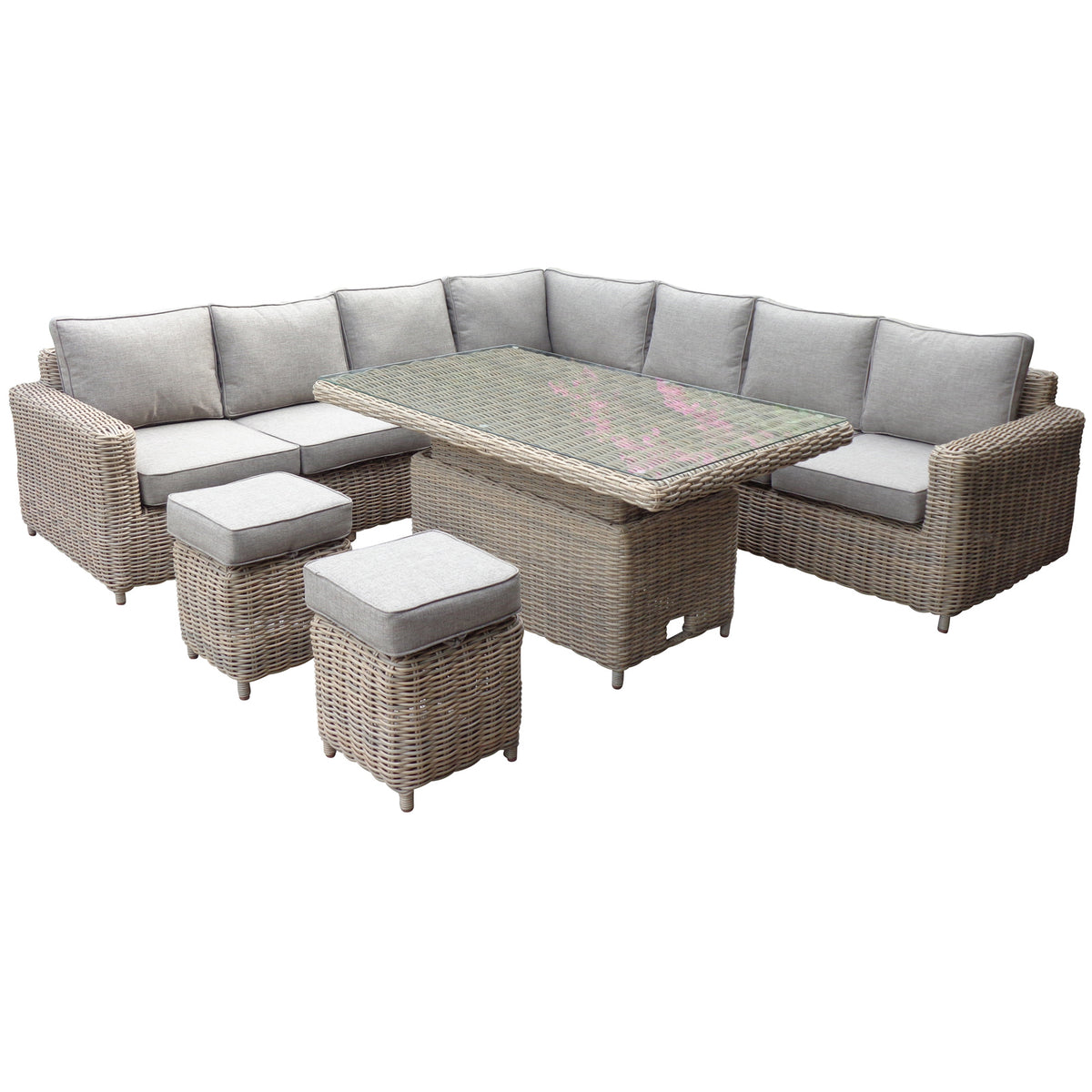 Amalfi Outdoor Large Corner Set With Riser Table + 2 Stools by Hill Interiors - image 2