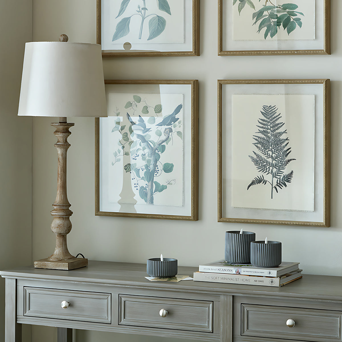 Pallido Candlestick Table Lamp With Linen Shade by Hill Interiors