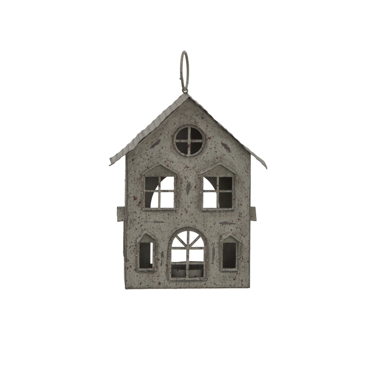 Rustic Metal Hanging House With Tealight Holder by Hill Interiors