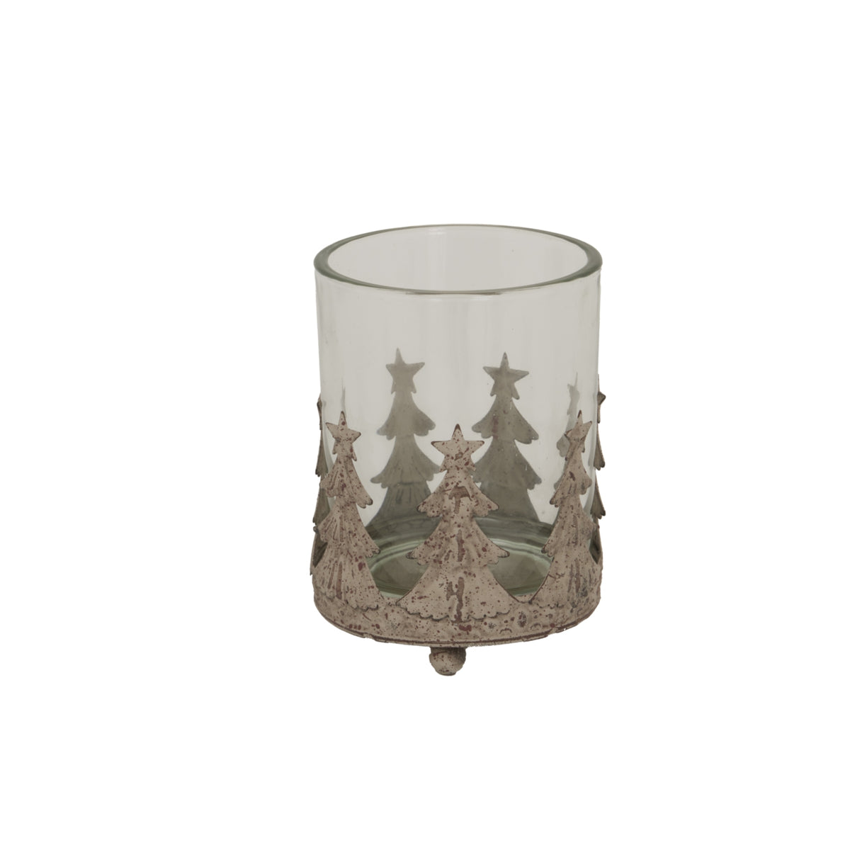 Large Rustic Glass Candle Holder by Hill Interiors