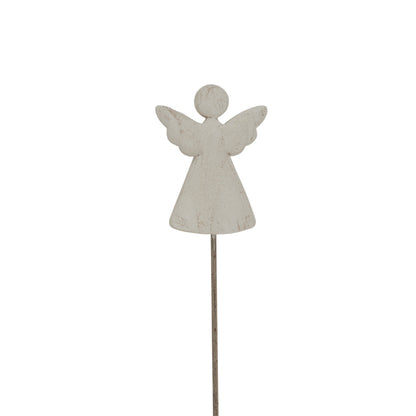 Whitewashed Rustic Angel On Stand by Hill Interiors