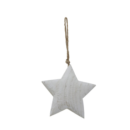 Whitewashed Rustic Hanging Star by Hill Interiors